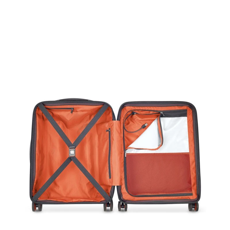 Delsey Paris Valise Cabine Rigide Cactus Slim Port USB 55cm Bleu 2 Delsey Paris Valise Cabine Rigide Cactus Slim Port USB 55cm Bleu – Image 2