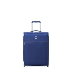 Delsey Paris Valise Cabine Souple Brochant 2.0 Extensible Et Slim 55 Cm Bleu