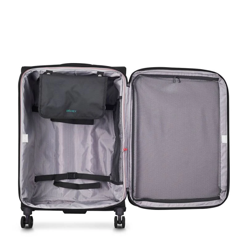 Delsey Paris Valise Souple Helium DLX Extensible 77,5 Cm Noir 3 Delsey Paris Valise Souple Helium DLX Extensible 77,5 Cm Noir – Image 3